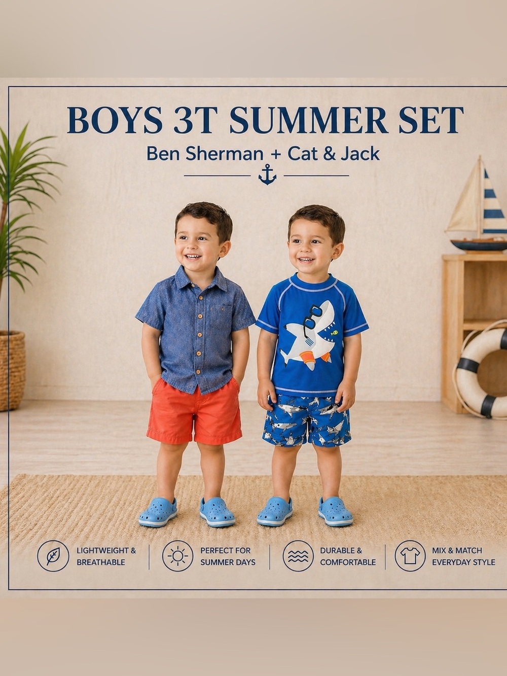 BOYS 3T Summer Bundle Ben Sherman Cat & Jack Carter’s Old Navy 4+ Piece Set